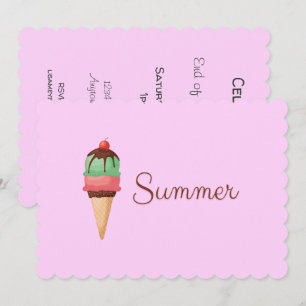 Invitación Extremo del helado del verano del fiesta de la