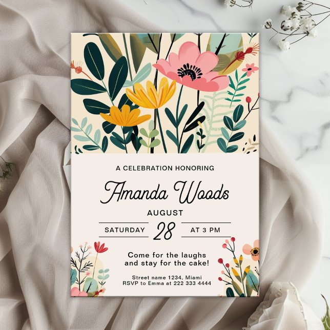 Invitación Exuberante celebración de la alegría floral (Subido por el creador)