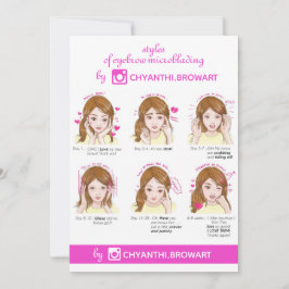 Invitación Eyebrow Microblading Aftercare Instruction Pink