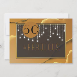 Invitación Fab 50th Birthday Gold Invitation