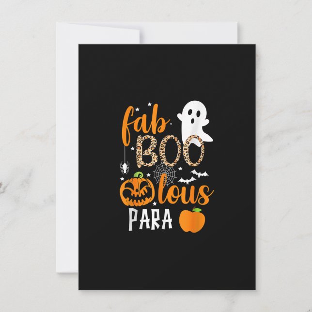 Invitación Fab Boo Lous Para Funny Halloween Teaching (Anverso)