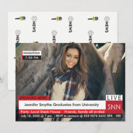 Invitación Fab de TV de última hora de graduación