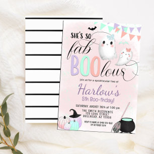 Invitación FabBOOlous Ghost Pastel Halloween Cumpleaños
