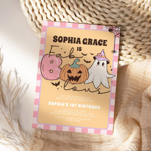 Invitación Fabólico Fantasma Groovy Halloween Cumpleaños
