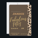Invitación Fabolous Cheetah 50º<br><div class="desc">Celebra cumplir 50 años con estilo audaz con un diseño de cumpleaños con estampado de leopardo chic hecho para una celebración de hito divertida e inolvidable. Esta invitación de cumpleaños número 50 personalizable es perfecta para cualquier persona que ame las impresiones de animales de moda, la vibra de fiesta glamorosa...</div>