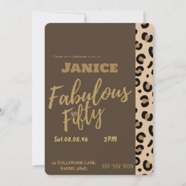 Invitación Fabolous Cheetah 50th 