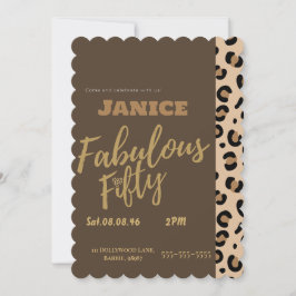 Invitación Fabolous Cheetah 50th 