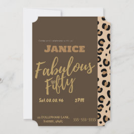 Invitación Fabolous Cheetah 50th 