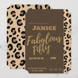 Invitación Fabolous Cheetah 50th