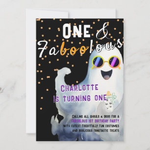 Invitación FaBOOlous Halloween Pequeño Bebé BOO Primer cumple