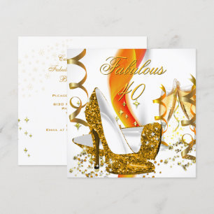 Invitación Fabulosa Cumpleaños de 40 años para Mujer con Zapa