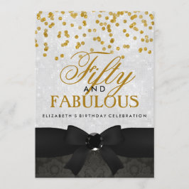 Invitación fabulosa de cumpleaños número 50 dorada