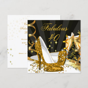 Invitación Fabulosa fiesta de champán con tacones altos de or