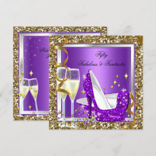 Invitación Fabulosa Fiesta de Cumpleaños 50 Fantásticas Bodas