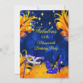 Invitación Fabulosa fiesta de cumpleaños de la mascarada de a