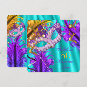 Invitación Fabulosa fiesta de cumpleaños de la Mascarada Verd