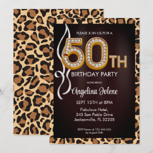 Invitación Fabulosa fiesta de cumpleaños de leopardo impreso 
