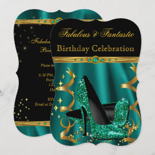 Invitación Fabulosa fiesta de cumpleaños de los talones de or