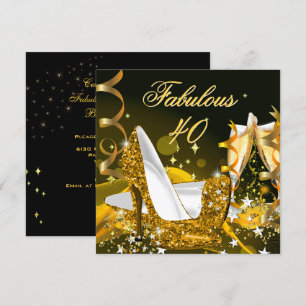 Invitación Fabulosa Fiesta de Cumpleaños de Oro para la Mujer
