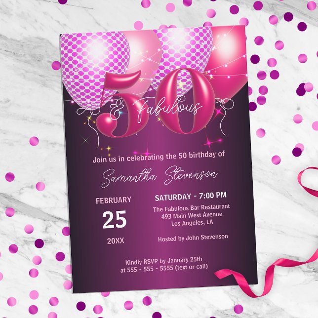 Invitación Fabulosa fiesta de cumpleaños número 50 de los bri (Subido por el creador)