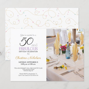 Invitación Fabulosa foto de 50 años de Personalizado