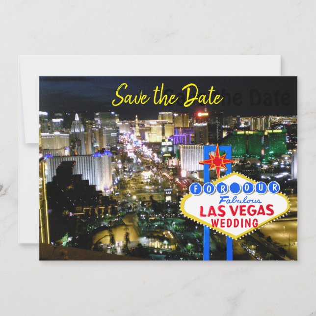Invitación Fabulosa foto de Las Vegas Save the Date (Anverso)