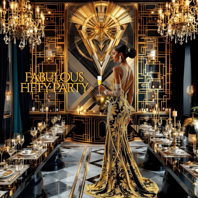 Invitación Fabulosas 50.ª Oro Africano-Americano (Subido por el creador)