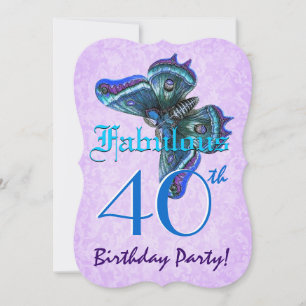 Invitación Fabulosas mariposas turquesas A01, que cumplen 40 