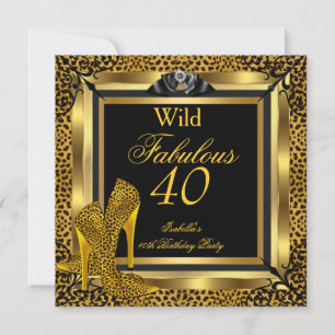 Invitación Fabuloso 40 40º Fiesta de cumpleaños Leopardo salv