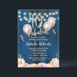 Invitación Fabuloso 40 Aniversario de la Reina Floral de la M<br><div class="desc">Fabulosas 40 Invitaciones Vintage Floral Moderna Reina 40 cumpleaños.</div>