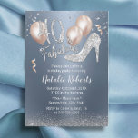 Invitación Fabuloso 40 Chica Azul Dusty Moderno 40 cumpleaños<br><div class="desc">Fabuloso 40 Invitaciones a los 40 Años del Chica Moderno Dusty Blue & Silver.</div>
