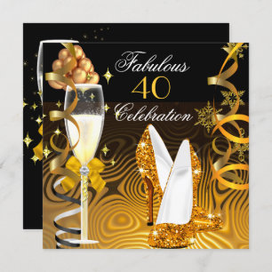 Invitación Fabuloso 40 fiesta de cumpleaños de Purpurina amar