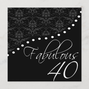 Invitación Fabuloso 40 fiesta personalizada de cumpleaños neg