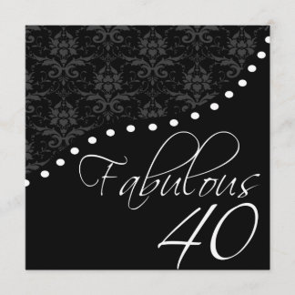 Invitación Fabuloso 40 fiesta personalizada de cumpleaños neg