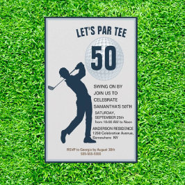 Invitación Fabuloso 50.º cumpleaños de Navy Man Golfer