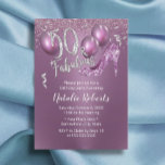 Invitación Fabuloso 50 Chica Púrpura Moderno 50 cumpleaños<br><div class="desc">Fabulosas 50 invitaciones modernas de púrpura y plata a los 50 años.</div>