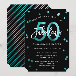Invitación Fabuloso 50   Cumpleaños elegante y moderno en col