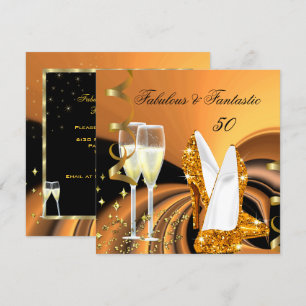 Invitación Fabuloso 50 Fantástico Cumpleaños Fiesta Abstracta