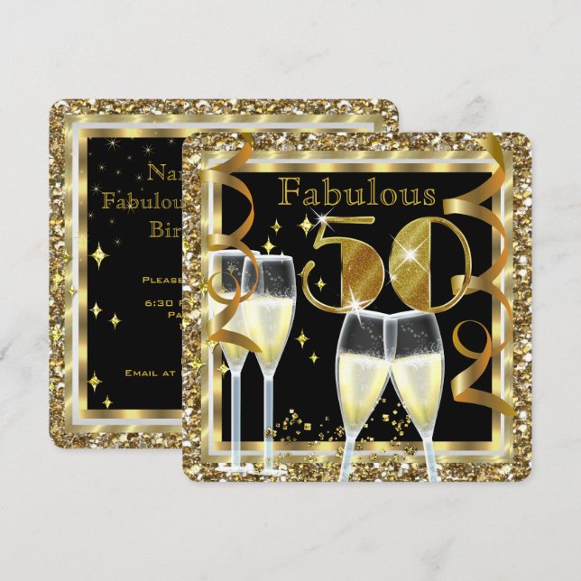Invitación Fabuloso 50 Festival de Aniversario del Oro Blanco (Anverso / Reverso)