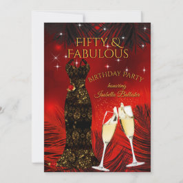 Invitación Fabuloso 50 Festival de cumpleaños de Champagne Re