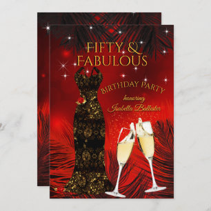 Invitación Fabuloso 50 Festival de cumpleaños de Champagne Re