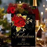 Invitación Fabuloso 50 Oro Floral Exótico Rosa Rojo Negro Flo<br><div class="desc">Fabuloso 50 Hermoso Elegante Exótico Rojo Rosa Negro purpurina de oro Cumpleaños Fiesta Floral. ¡Todos los diseños tienen derechos de autor! Contenido y diseños © 2000-2023 Zizzago™ ® © (Marca comercial) y sus licenciantes Zizzago creó este diseño POR FAVOR NOTE todas las imágenes planas! ¡¡¡NO tienen verdadero Purpurina, joyas de...</div>