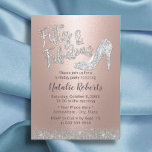 Invitación Fabuloso 50 Purpurina Silver y Rosa Gold Cumpleaño<br><div class="desc">Fabulosas 50 invitaciones de cumpleaños de Purpurina de Plata y Oro Rosa.</div>