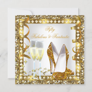 Invitación Fabuloso 50 y Fantástico Cumpleaños con Glamour de
