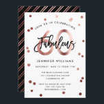 Invitación Fabuloso 60.º | Cumpleaños moderno con Rosa de oro<br><div class="desc">Celebra tu fabulosa fiesta de cumpleaños número 60 con estas invitaciones de fiesta modernas y elegantes con letras de las manos de la brocha y diseño falso rosa de oro/negro. El color de fondo puede cambiarse en "personalizar más adelante". Parte de la colección "Fabulous 60th".</div>