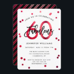 Invitación Fabuloso 60.º | Moderna y elegante fiesta de cumpl<br><div class="desc">Celebra tu fabulosa fiesta de cumpleaños número 60 con estas invitaciones modernas,  elegantes,  de fiesta de moda con letras de las manos y un brillante diseño rojo/negro. El color de fondo puede cambiarse en "personalizar más adelante". Parte de la colección "Fabulous 60th".</div>