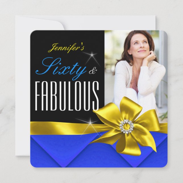 Invitación Fabuloso 60 fiesta de cumpleaños con foto de amari (Anverso)