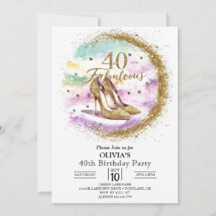 Invitación Fabuloso Adulto Digital Gold 40 cumpleaños