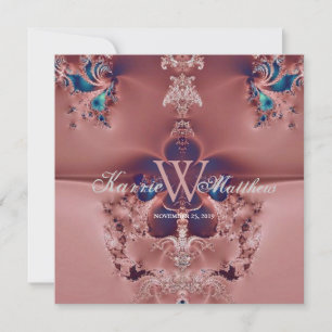 Invitación Fabuloso Boda de Chandelier Fractal Mauve