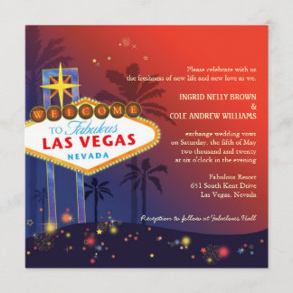 Invitación Fabuloso Boda rojo y azul de las Vegas Strip